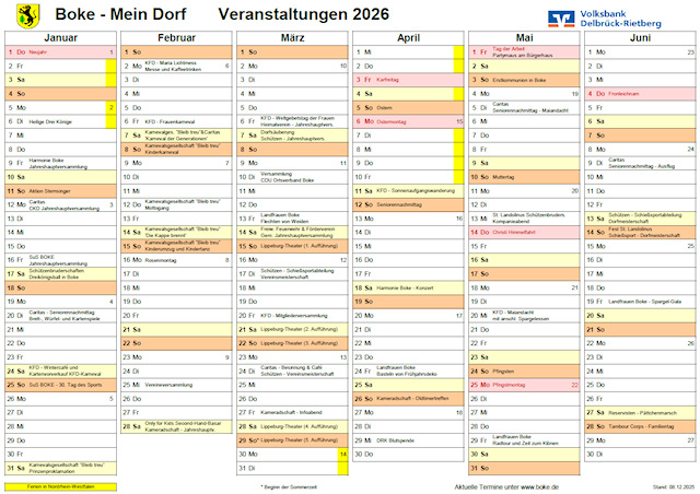 Boke - Mein Dorf Veranstaltungen 2026 Boke - Mein Dorf Veranstaltungen 2026