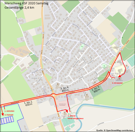 Kreisschützenfest 2020 - Marschweg am Samstag Kreisschützenfest 2020 - Marschweg am Samstag
