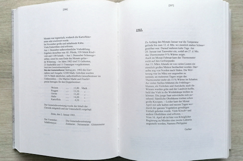 Chronikauszug des Jahres 1903